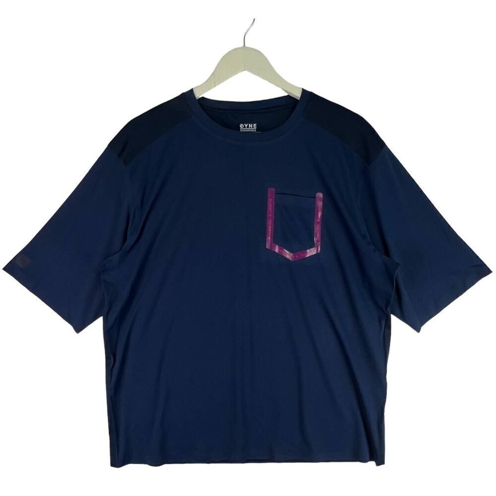 New Dyne Men US M Navy Blue T-Shirt Relaxed Fit Activewear